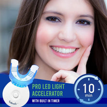 VieBeauti Teeth Whitening Kit - 5X LED Light Tooth Whitener with 35% Carbamide Peroxide, Mouth Trays, Remineralizing Gel and Tray Case - Built-In 10 Minute Timer Restores Your Gleaming White Smile