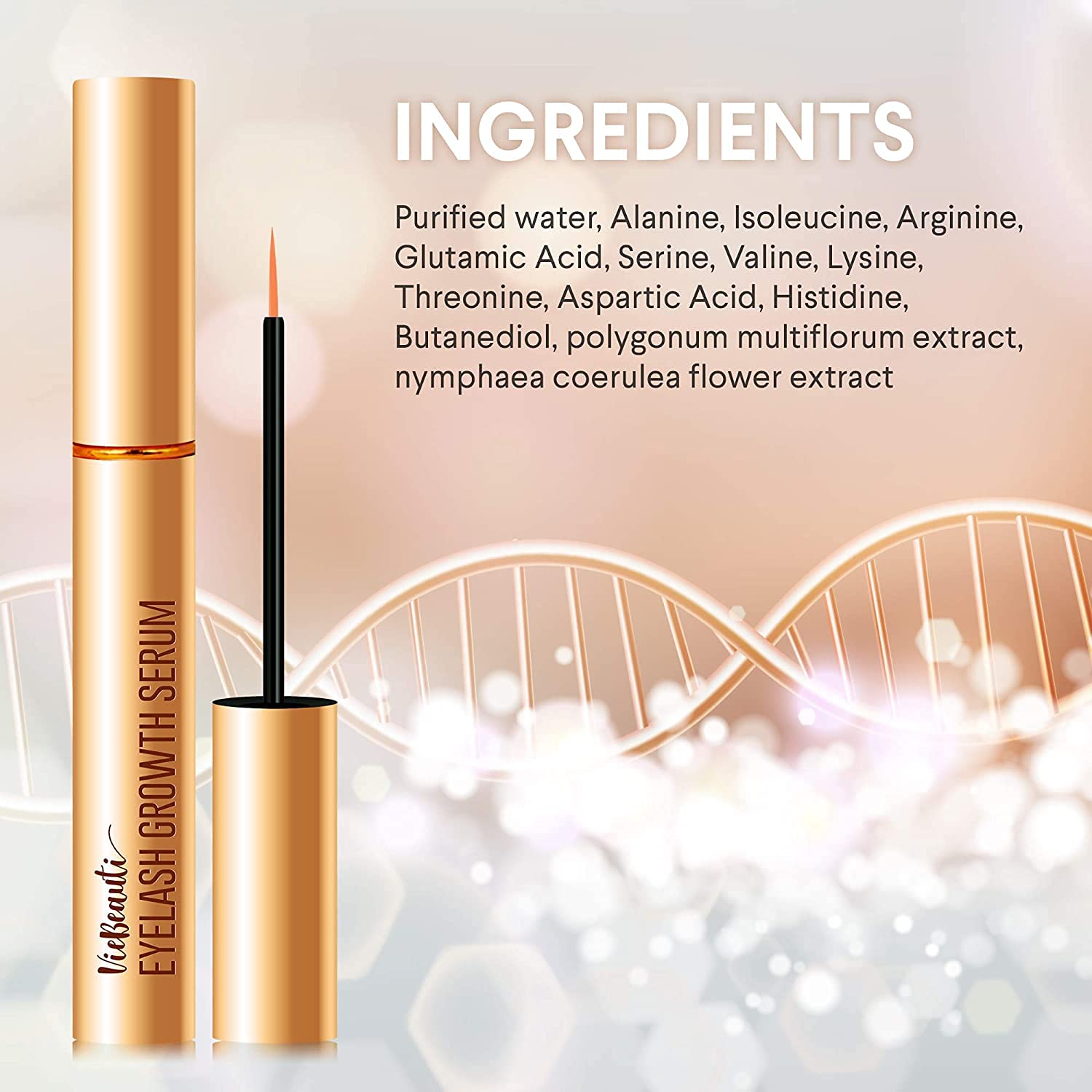 Premium Eyelash Growth Serum Gold VieBeauti